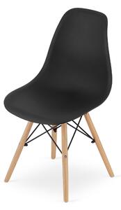 EMWOmeble Krzesła skandynawskie czarne OSAKA 3315 nogi naturalne / 4 sztuki