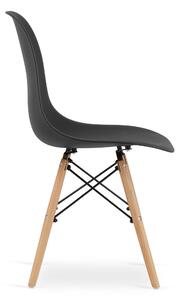EMWOmeble Krzesła skandynawskie czarne OSAKA 3315 nogi naturalne / 4 sztuki