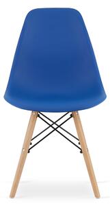 EMWOmeble Krzesła skandynawskie niebieskie OSAKA 3603 nogi naturalne / 4 sztuki