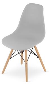 EMWOmeble Krzesła skandynawskie szare OSAKA 3313 nogi naturalne / 4 sztuki