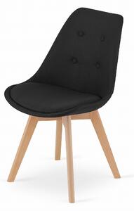 Czarne krzesło DAREN NORI z bukowymi nogami