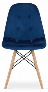 Niebieskie aksamitne krzesło DUMO