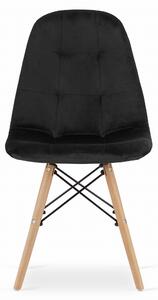 Czarne aksamitne krzesło do jadalni DUMO