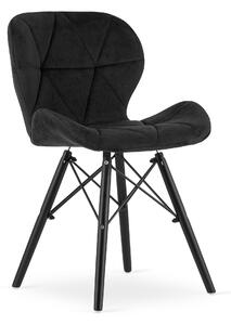 Krzesło Eliot czarne tapicerowane aksamitne czarne nogi