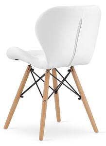 EMWOmeble Białe krzesło tapicerowane LAGO 3326 ekoskóra / 4 sztuki