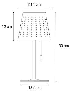 Zewnetrzna Zewnętrzna lampa stołowa niebieska z 3-stopniowym ściemnianiem LED, akumulatorem i energią słoneczną - Ferre Oswietlenie zewnetrzne