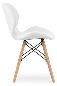 Białe krzesło LAGO z ekoskóry