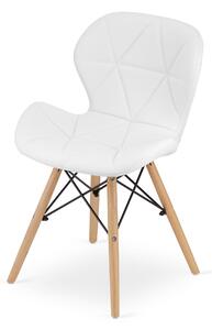 EMWOmeble Białe krzesło tapicerowane LAGO 3326 ekoskóra / 4 sztuki