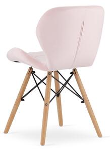 EMWOmeble Krzesła tapicerowane pudrowy róż LAGO 3404 welur / 4 sztuki