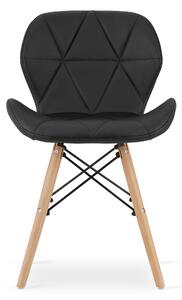 EMWOmeble Krzesła tapicerowane czarne LAGO 3325 ekoskóra / 4 sztuki