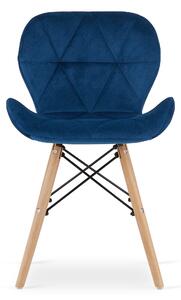 EMWOmeble Krzesła tapicerowane niebieskie LAGO 3370 welur / 4 sztuki