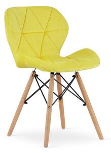 Żółte krzesło LAGO VELVET