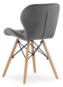 EMWOmeble Krzesła tapicerowane szare LAGO 3373 welur / 4 sztuki