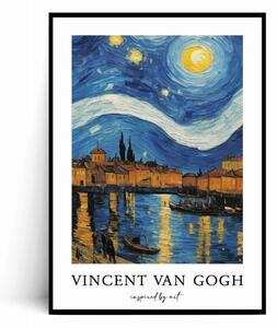 Plakat WENECJA NOCĄ Inspired by Van Gogh