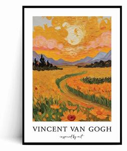 Plakat LETNI PEJZAŻ Z GÓRAMI Inspired by Van Gogh