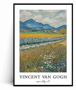 Plakat LETNI PEJZAŻ Z GÓRAMI no.1 Inspired by Van Gogh