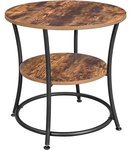 Okrągły stolik kawowy do salonu rustykalny brąz
