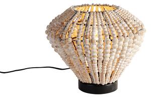 Orientalna lampa stołowa beżowa z koralikami - Moti Oswietlenie wewnetrzne