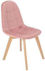 Różowe pikowane drewniane krzesło kuchenne - Oder