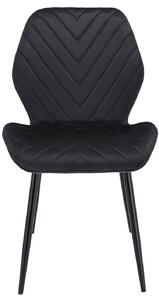 Czarne krzesło tapicerowane metalowe z przeszyciami - Upio