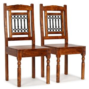 Krzesła stołowe, 2 szt., drewno w miodowym kolorze, klasyczne