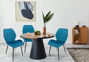 Welurowe krzesło do nowoczesnego salonu morski niebieski - Upio