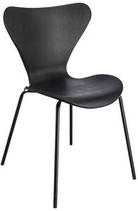 Czarne nowoczesne metalowe krzesło z oryginalnym oparciem - Bico
