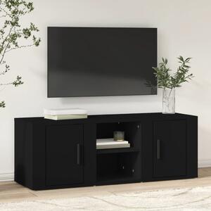 Szafka pod TV, czarna, 100x31,5x35 cm, materiał drewnopochodny