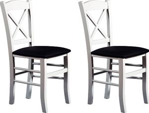 Eleganckie bukowe krzesła w kolorach bieli i brązu - 2 sztuki