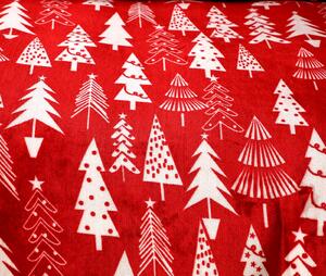 Pościel mikropluszowa CHRISTMAS TREES czerwona Rozmiar pościeli: 70 x 90 cm | 140 x 200 cm