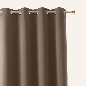 ZASŁONA AURA - BRĄZ NUGAT 140x250 ZŁOTA PRZELOTKA