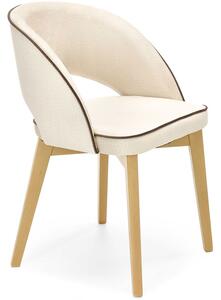 Drewniane krzesło tapicerowane MARINO - kremowy