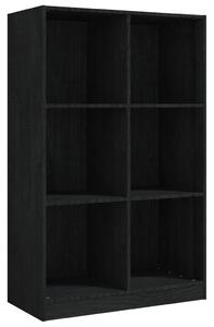 Regał na książki, czarny, 70x33x110 cm, lite drewno sosnowe