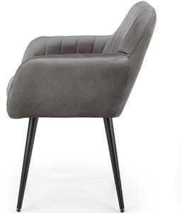 Tapicerowane krzesło K429 na czarnych nogach - szary