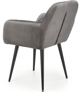 Tapicerowane krzesło K429 na czarnych nogach - szary