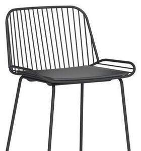 Czarne krzesło IRON BAR hoker barowy nowoczesny