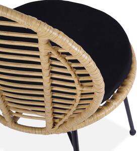 Rattanowe krzesło do kuchni K472 z poduszką - naturalny