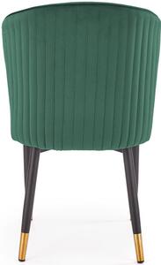 Tapicerowane krzesło K446 do salonu glamour - ciemnozielony
