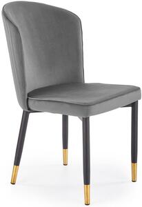 Krzesło do salonu ze złotymi nóżkami - szary