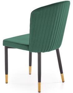Tapicerowane krzesło K446 do salonu glamour - ciemnozielony
