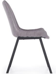 Tapicerowane krzesło z czarnymi nóżkami K279 eko skóra - szary