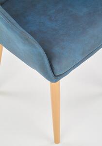 Krzesło tapicerowane fotel do jadalni skóra K287- granatowy