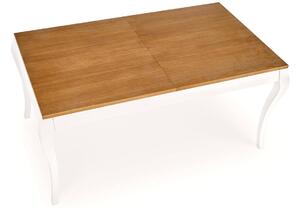 Stół rozkładany z białymi nogami WINDSOR 160-240 - ciemny dąb