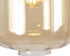Designerska lampa wisząca czarna szkło bursztynowe 3-źródła światła 226cm - Qara Oswietlenie wewnetrzne