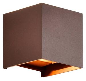 Mantra Iluminación Kinkiet zewnętrzny LED Davos, możliwość ściemniania, brązowy / rdzawy, aluminium
