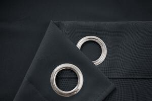 Czarna zasłona OXFORD 140x250 cm Zawieszanie: Metalowe pierścienie