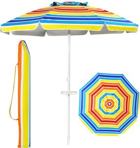 KOMFOTTEU parasol 200 cm, parasol plaowy z uchwytem na kubek i torb do przenoszenia, skadany pod ktem 30° z obu stron, parasol balkonowy ze skadan oson przeciwsoneczn, parasol ogrodowy na basen, pla, taras