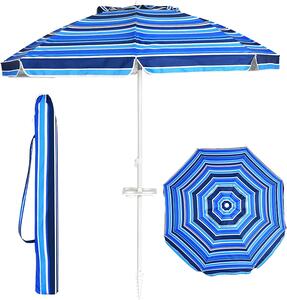 KOMFOTTEU parasol 200 cm, parasol plaowy z uchwytem na kubek i torb do przenoszenia, skadany pod ktem 30° z obu stron, parasol balkonowy ze skadan oson przeciwsoneczn, parasol ogrodowy na basen, pla, taras