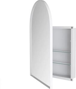 Zimilo Arched Szafka azienkowa z lustrem, lustro cienne z metalow ram, szafka do zabudowy, póki, schowek, powoka przeciwmgielna, do azienki i salonu, biaa