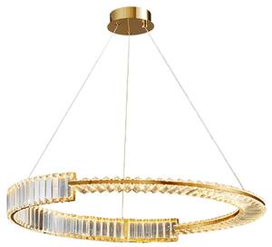 Bohemia Half 80 AL - żyrandol kryształowy LED pierścień ring 80cm mosiądz